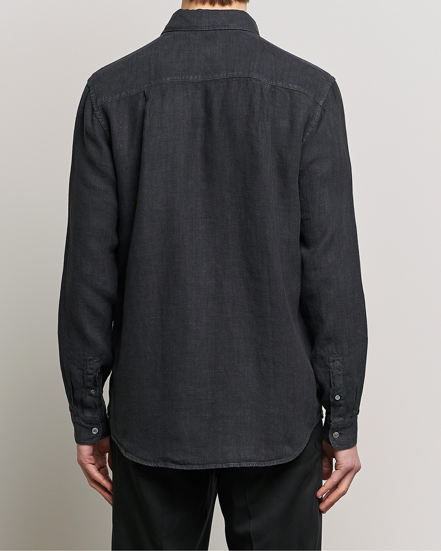 Herren | Hemden | A Day's March | Abu Linen Shirt Off Black