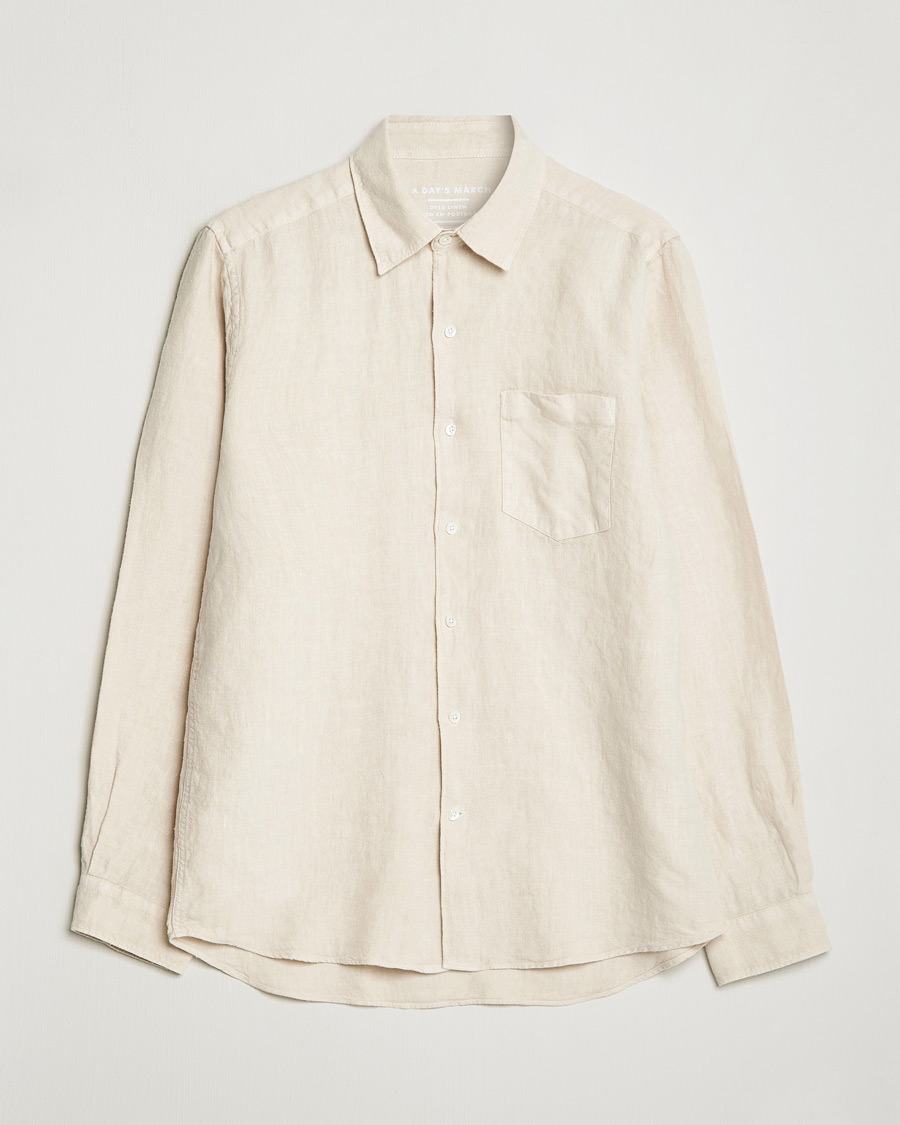 Herren | Hemden | A Day's March | Abu Linen Shirt Sand