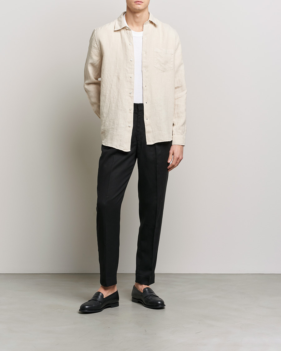 Herren | Hemden | A Day's March | Abu Linen Shirt Sand