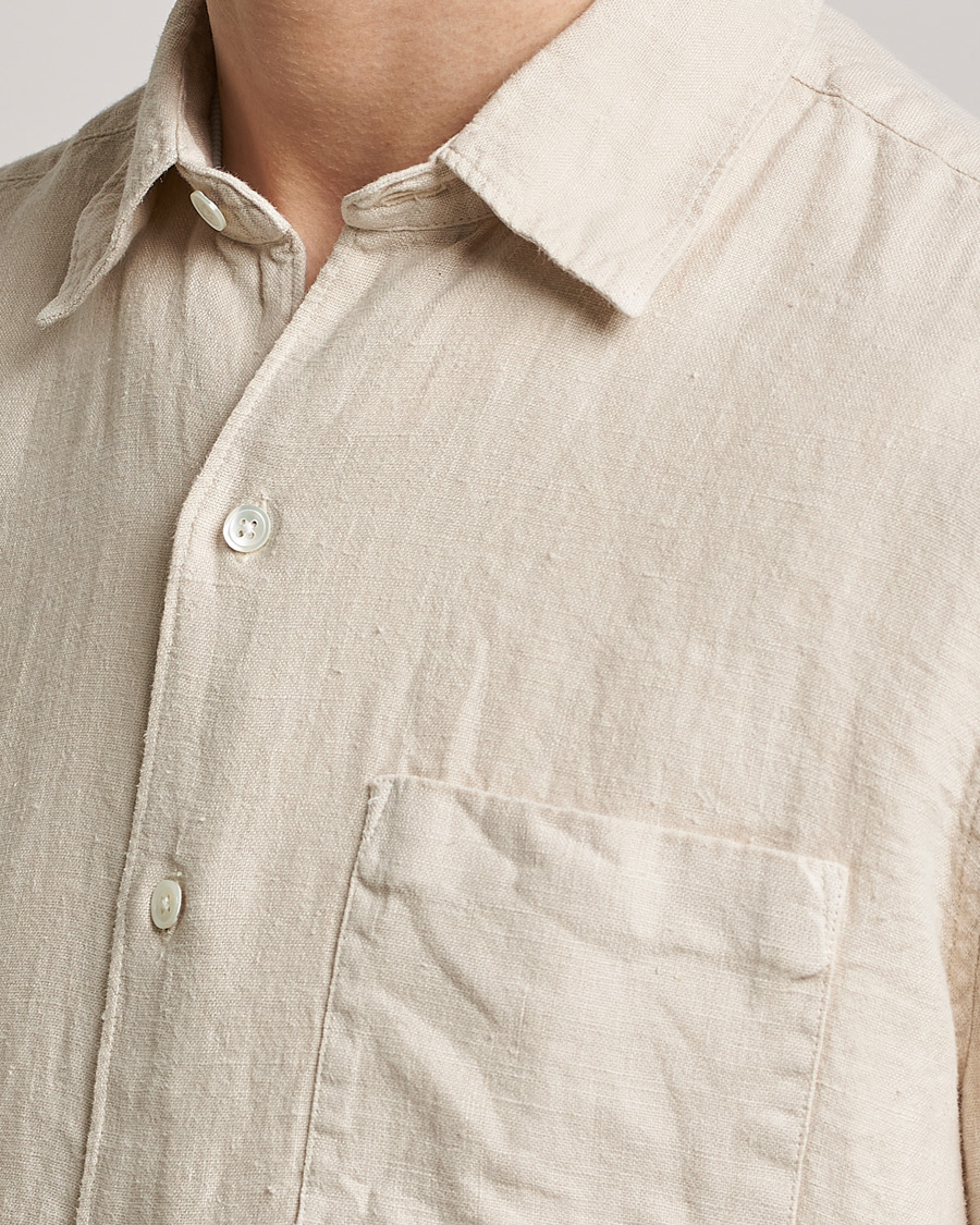 Herren | Hemden | A Day's March | Abu Linen Shirt Sand