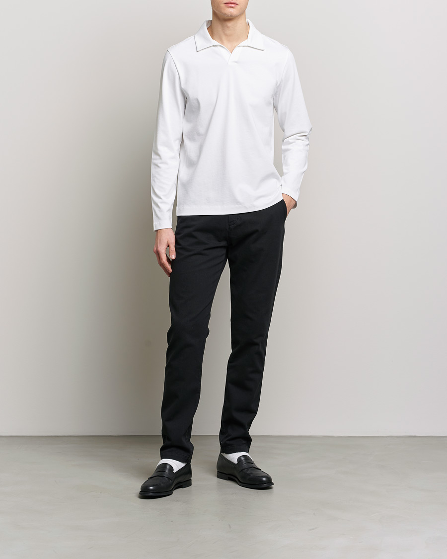 Herren | Pullover | A Day's March | Branford Long Sleeve Jersey Polo Off White