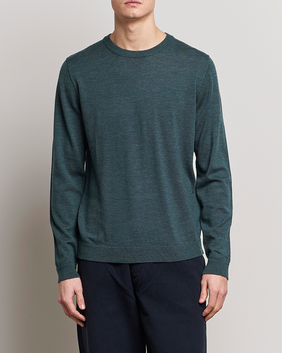 Herren | Pullover | A Day's March | Alagon Merino Crew Pine mel