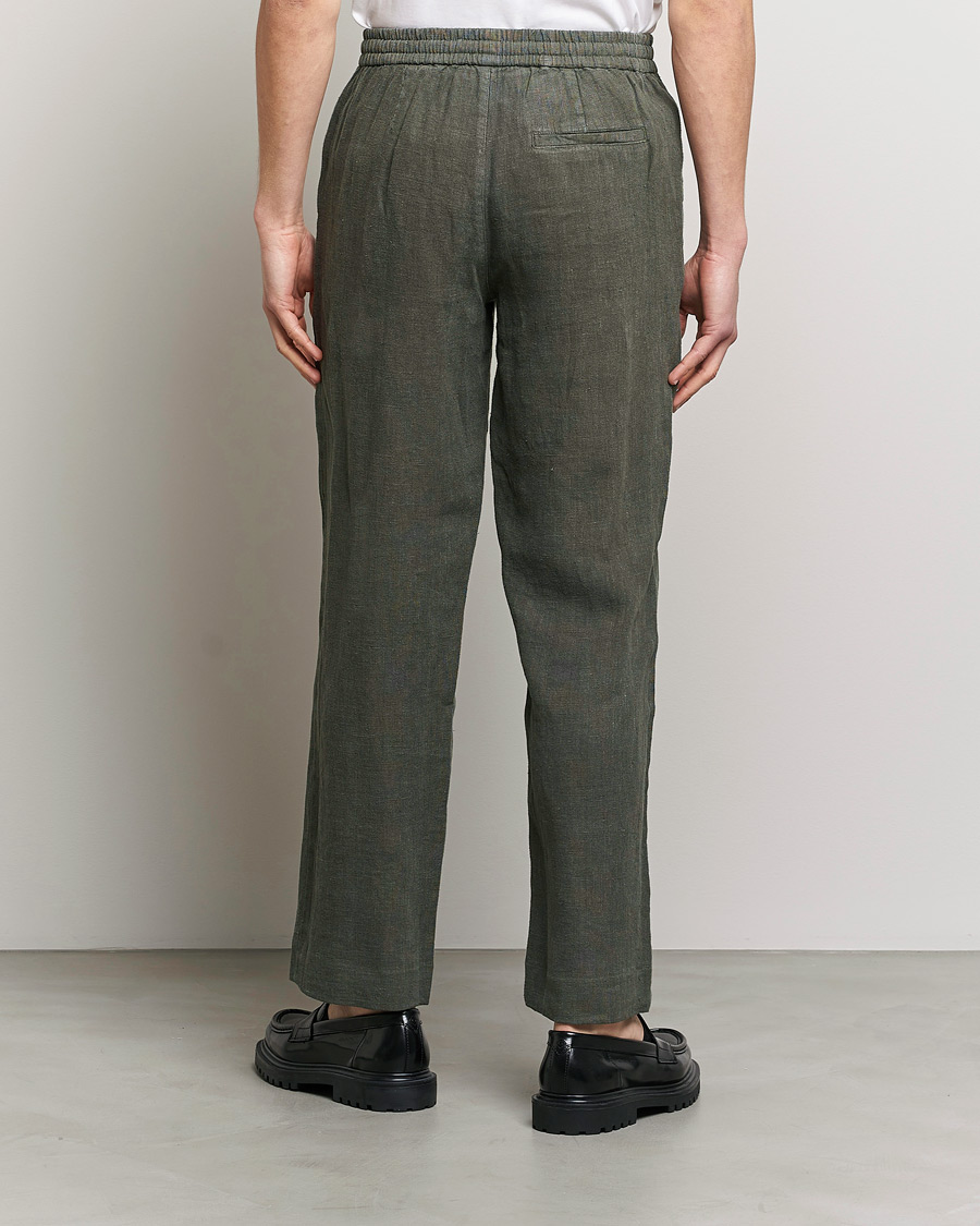 Herren | Hosen | A Day's March | Tamait Drawstring Linen Trousers Olive