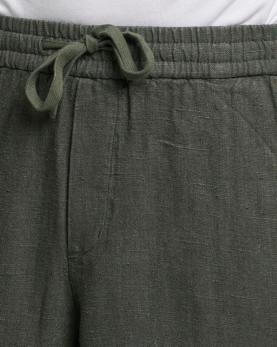 Herren | Hosen | A Day's March | Tamait Drawstring Linen Trousers Olive