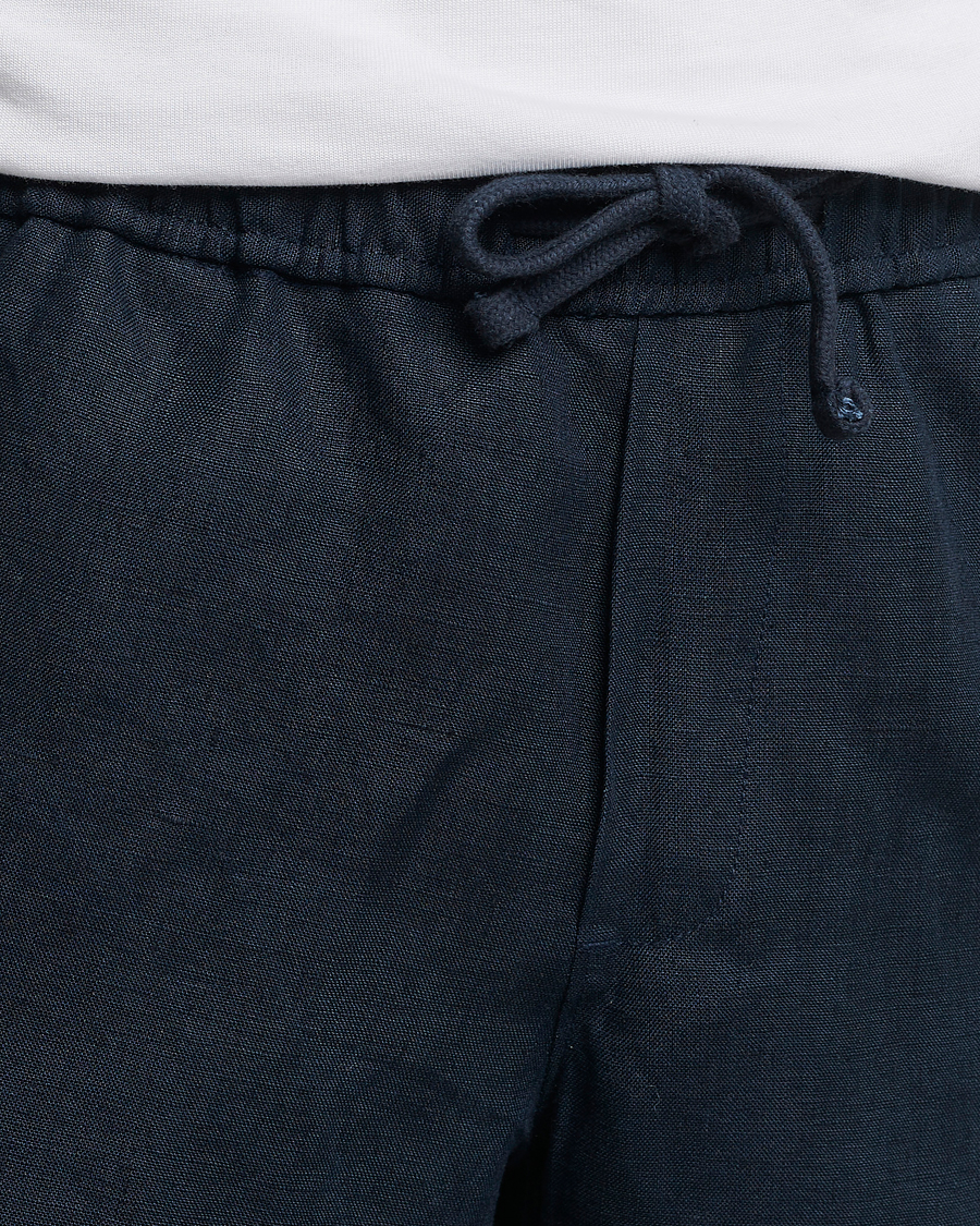 Herren | Shorts | A Day's March | Ipu Drawstring Linen Shorts Navy