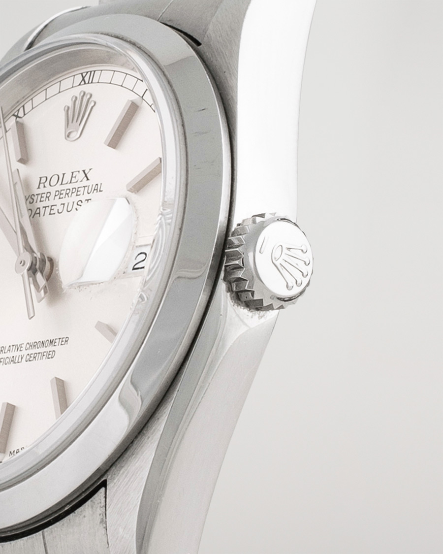 Herren | Rolex Pre-Owned Datejust 16200 Oyster Perpetual Steel Silver | Rolex Pre-Owned | Datejust 16200 Oyster Perpetual Steel Silver