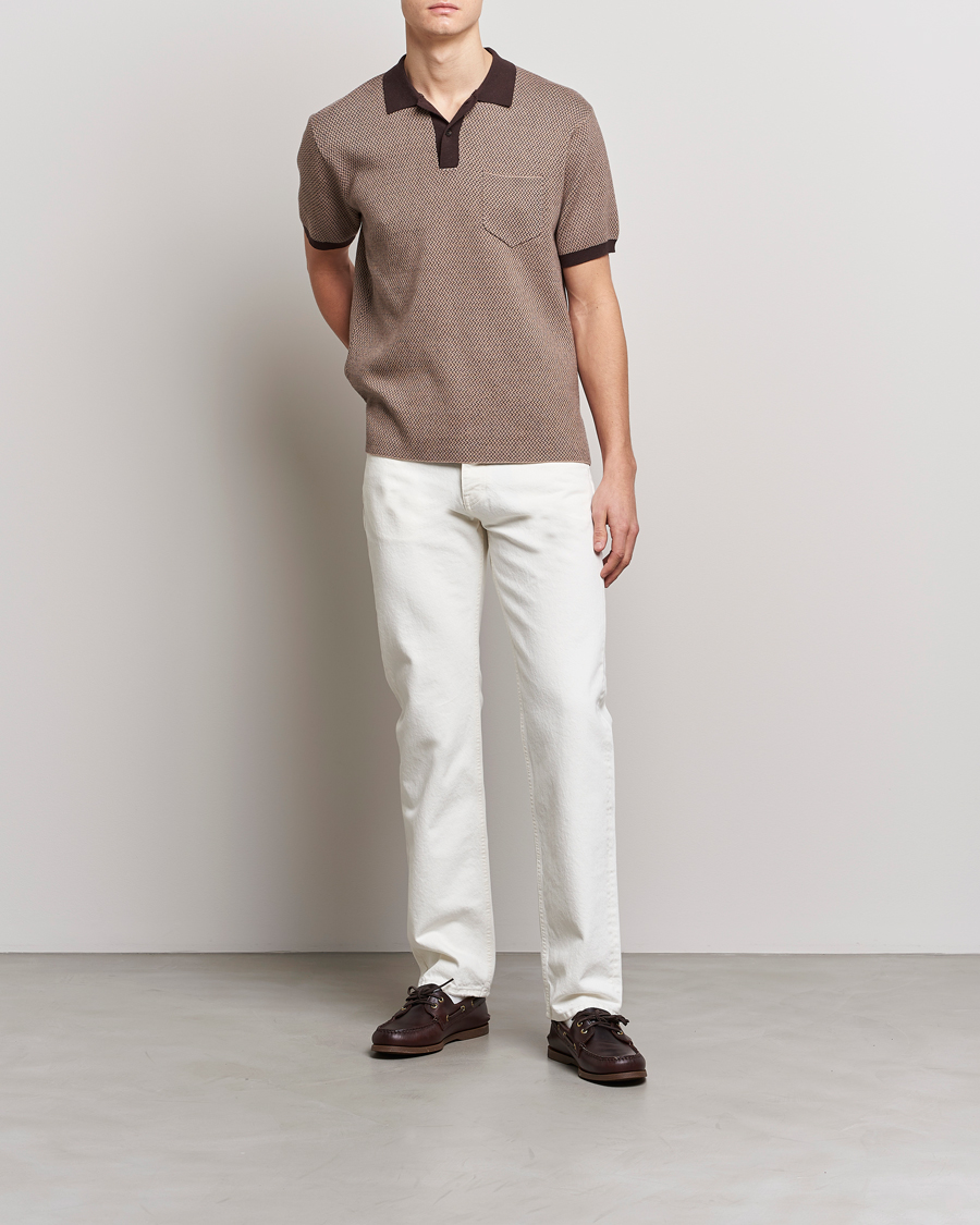 Herren | Poloshirts | BEAMS PLUS | Two-Tone Jacquard Polo Brown