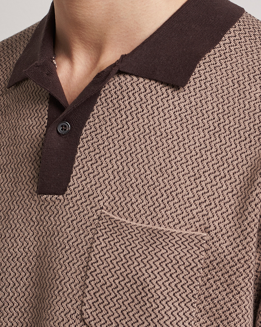 Herren | Poloshirts | BEAMS PLUS | Two-Tone Jacquard Polo Brown