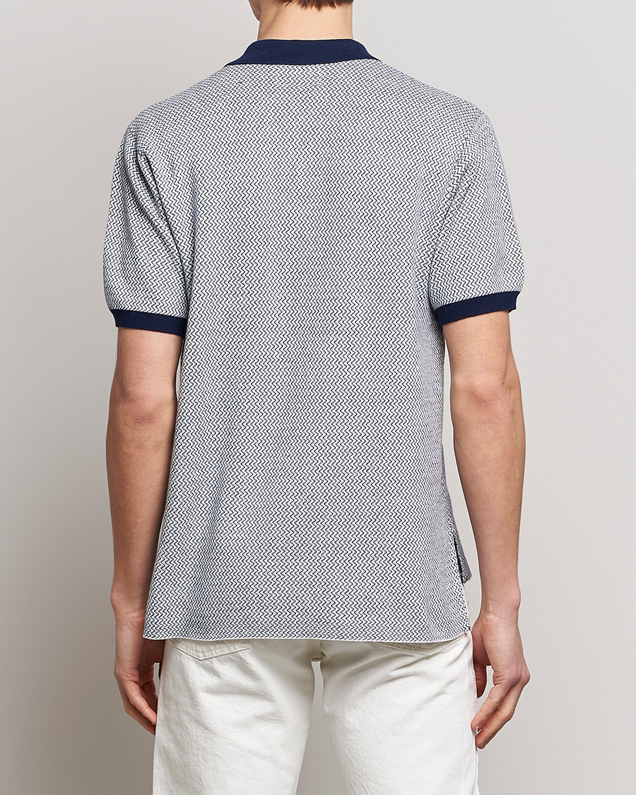 Herren | Poloshirts | BEAMS PLUS | Two-Tone Jacquard Polo Navy