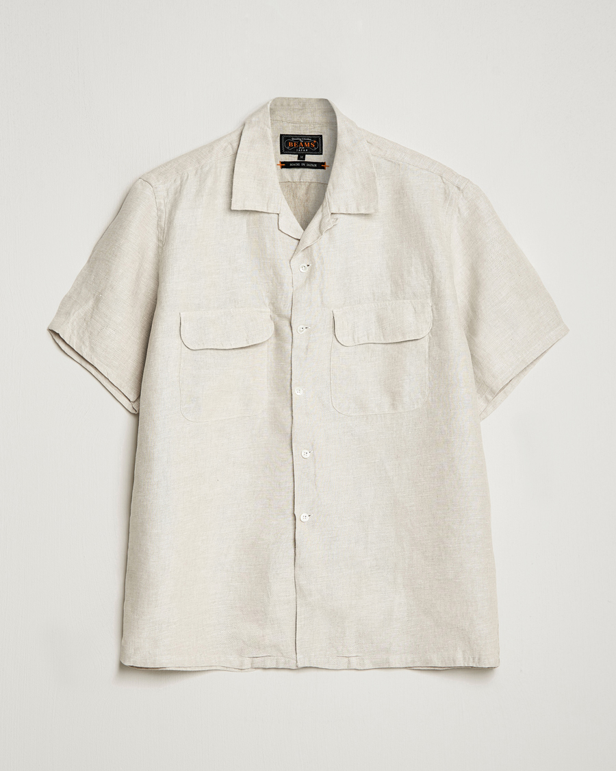 Herren | Hemden | BEAMS PLUS | Linen/Chambray Camp Shirt Natural