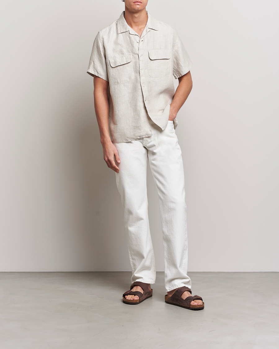 Herren | Hemden | BEAMS PLUS | Linen/Chambray Camp Shirt Natural