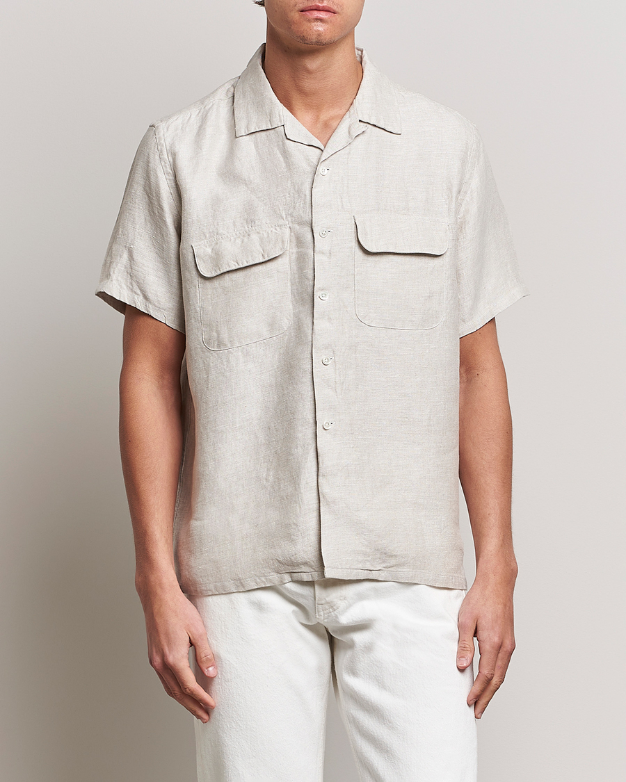 Herren | Hemden | BEAMS PLUS | Linen/Chambray Camp Shirt Natural