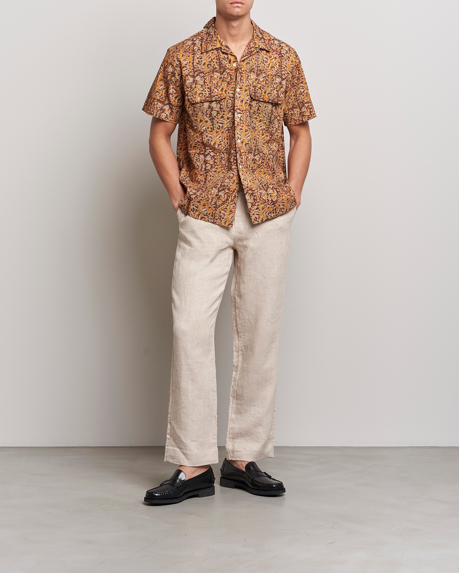 Herren | Hemden | BEAMS PLUS | Block Print Camp Shirt Brown