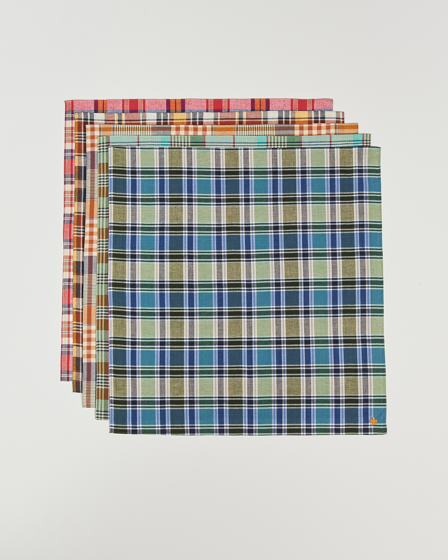 Herren | BEAMS PLUS Handkerchief 5-Pack Multicolor Madras | BEAMS PLUS | Handkerchief 5-Pack Multicolor Madras