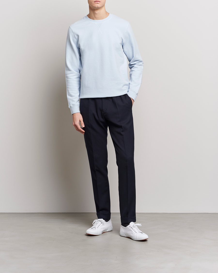 Herren | Pullover | Sunspel | Loopback Sweatshirt Pastel Blue