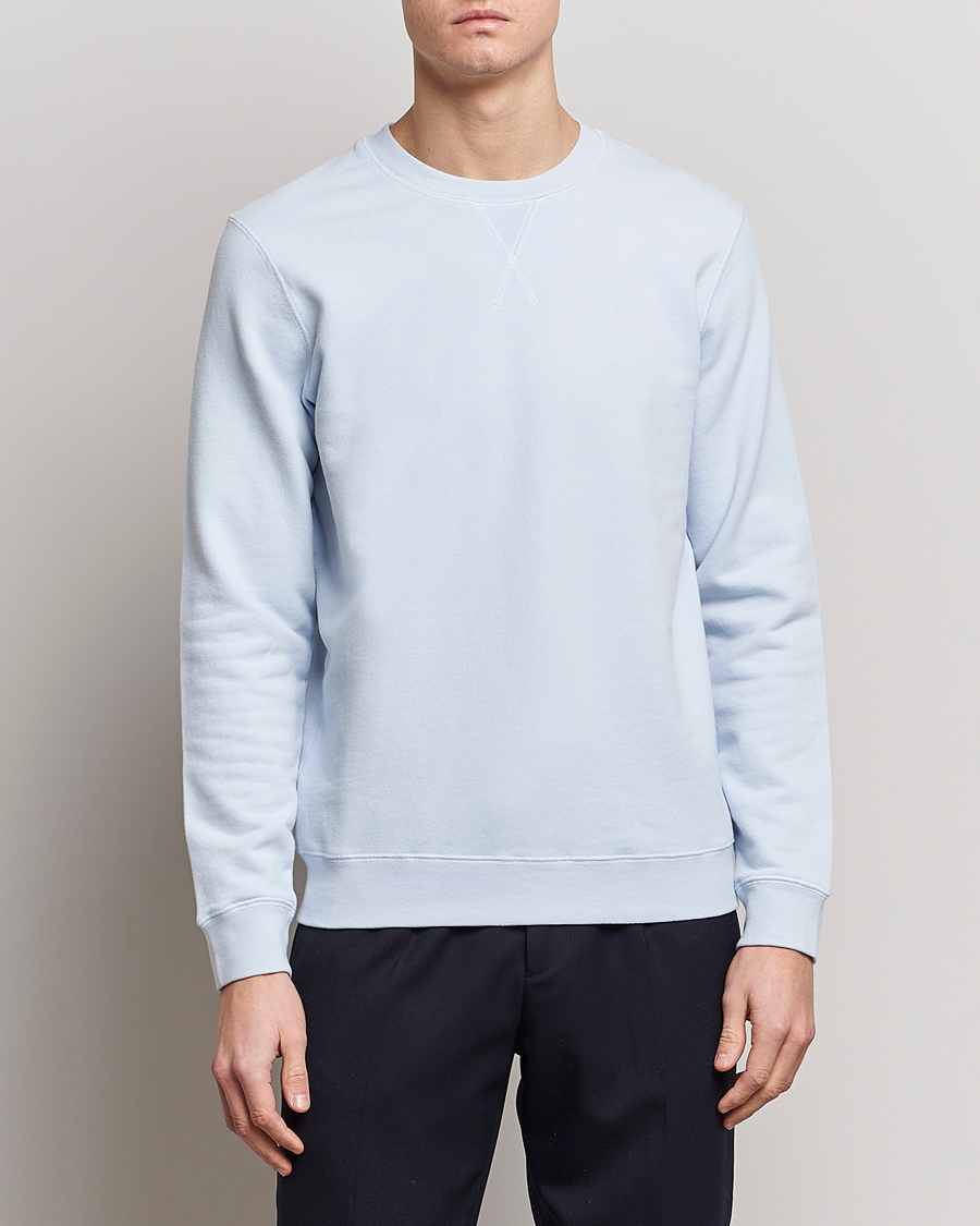 Herren | Pullover | Sunspel | Loopback Sweatshirt Pastel Blue