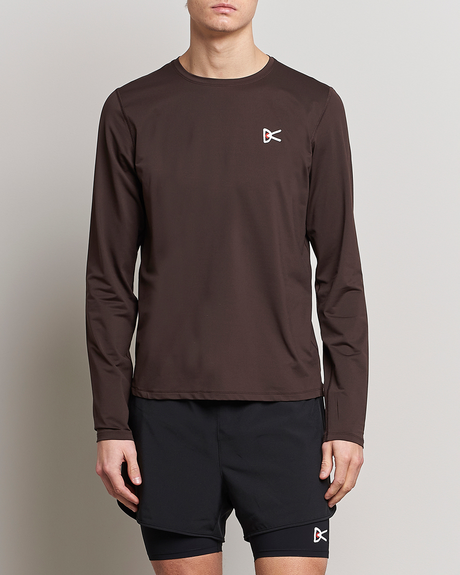 Herren | T-Shirts | District Vision | Deva-Tech Long Sleeve T-Shirt Cacao