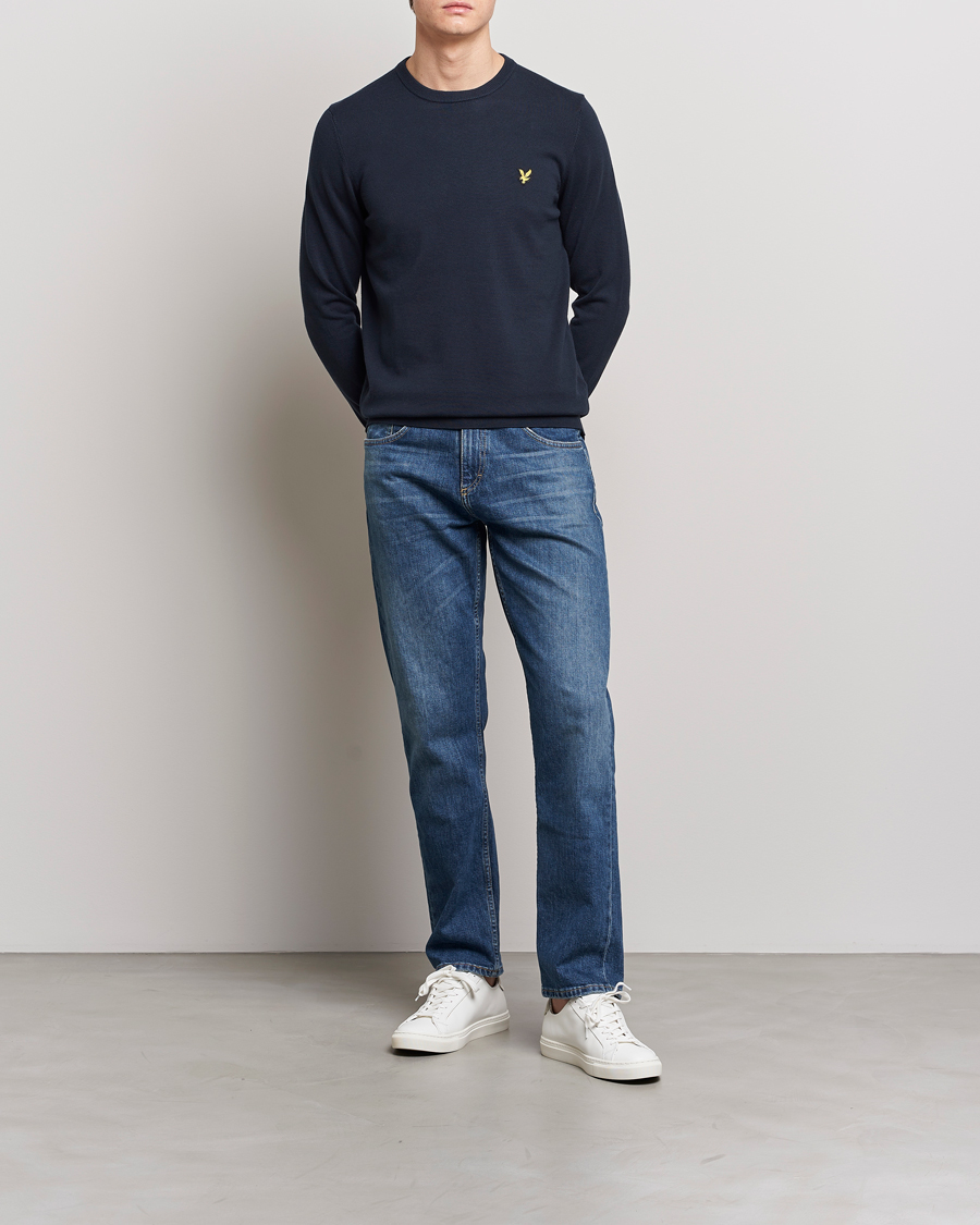Herren | Pullover | Lyle & Scott | Crew Neck Cotton Sweater Dark Navy