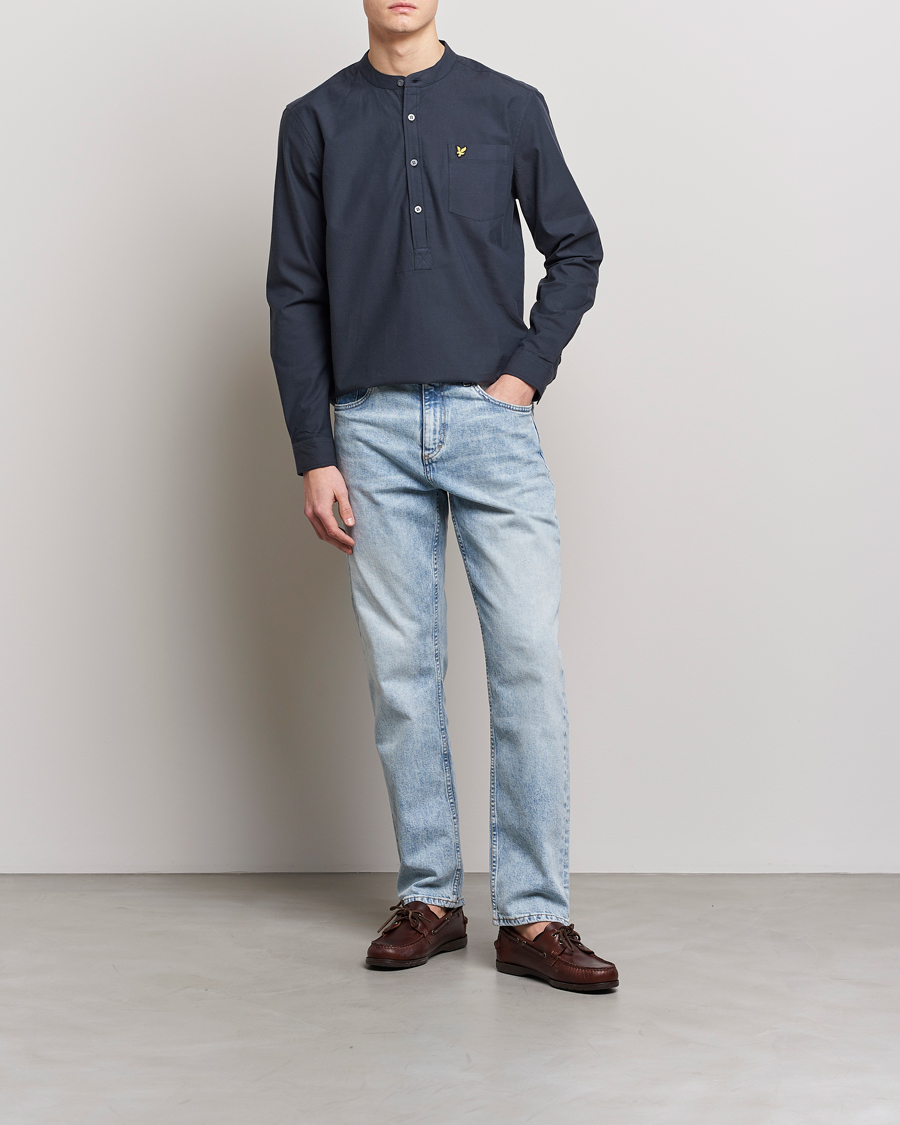 Herren | Hemden | Lyle & Scott | Marl Grandad Shirt Dark Navy
