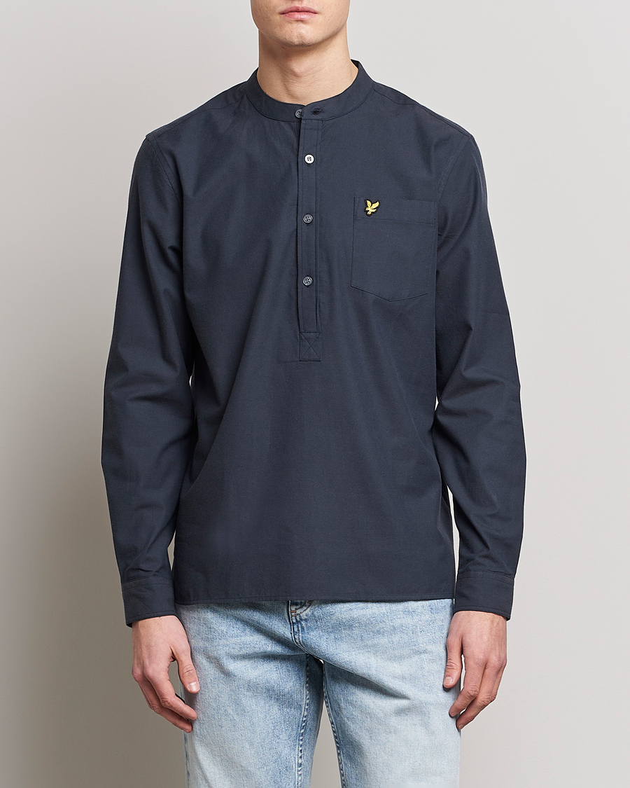 Herren | Hemden | Lyle & Scott | Marl Grandad Shirt Dark Navy