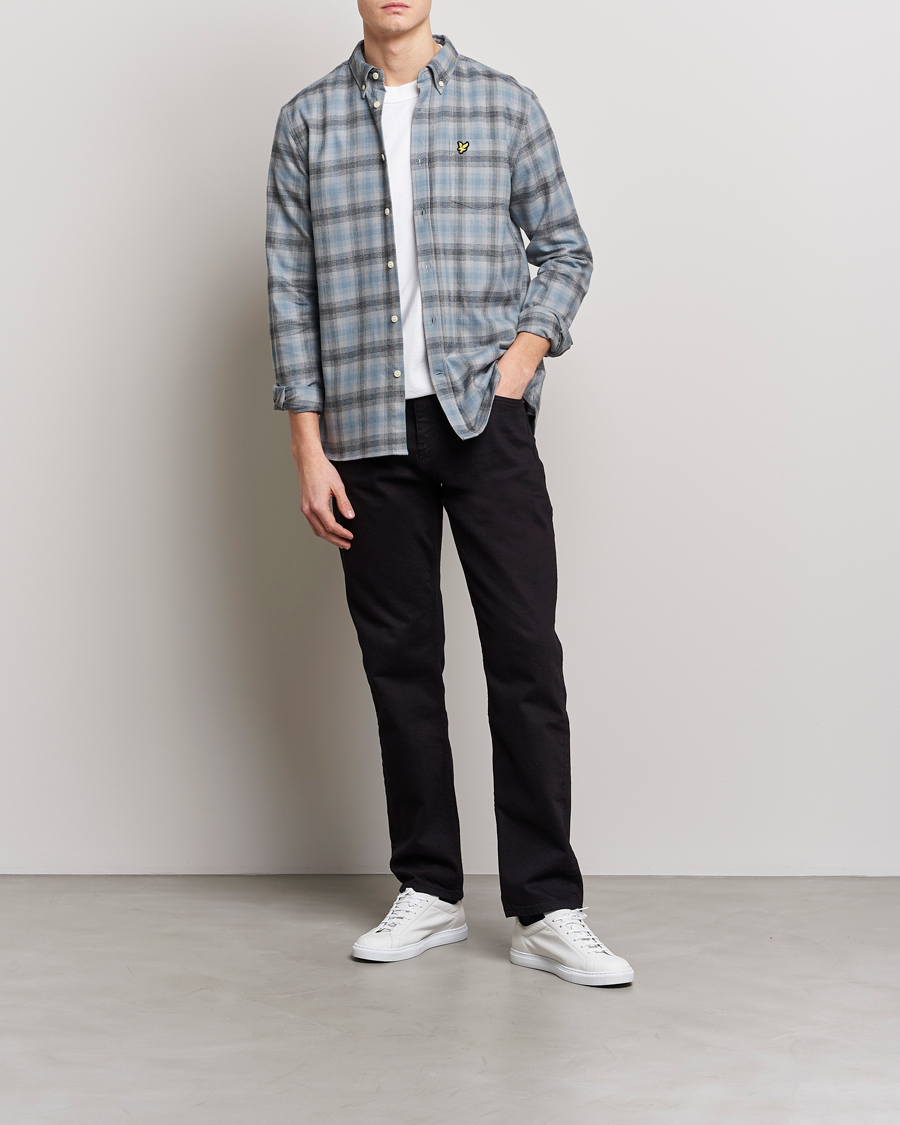 Herren | Hemden | Lyle & Scott | Button Down Flannel Shirt Cold Grey