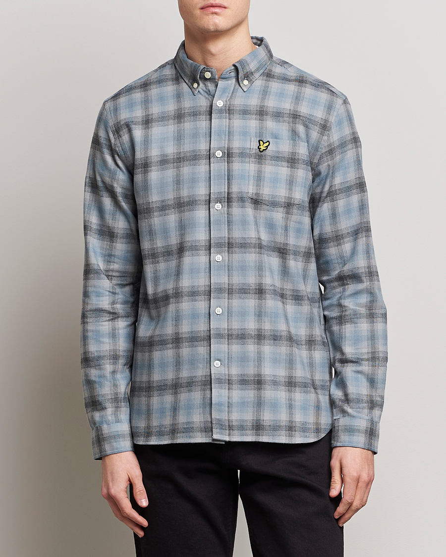 Herren | Hemden | Lyle & Scott | Button Down Flannel Shirt Cold Grey