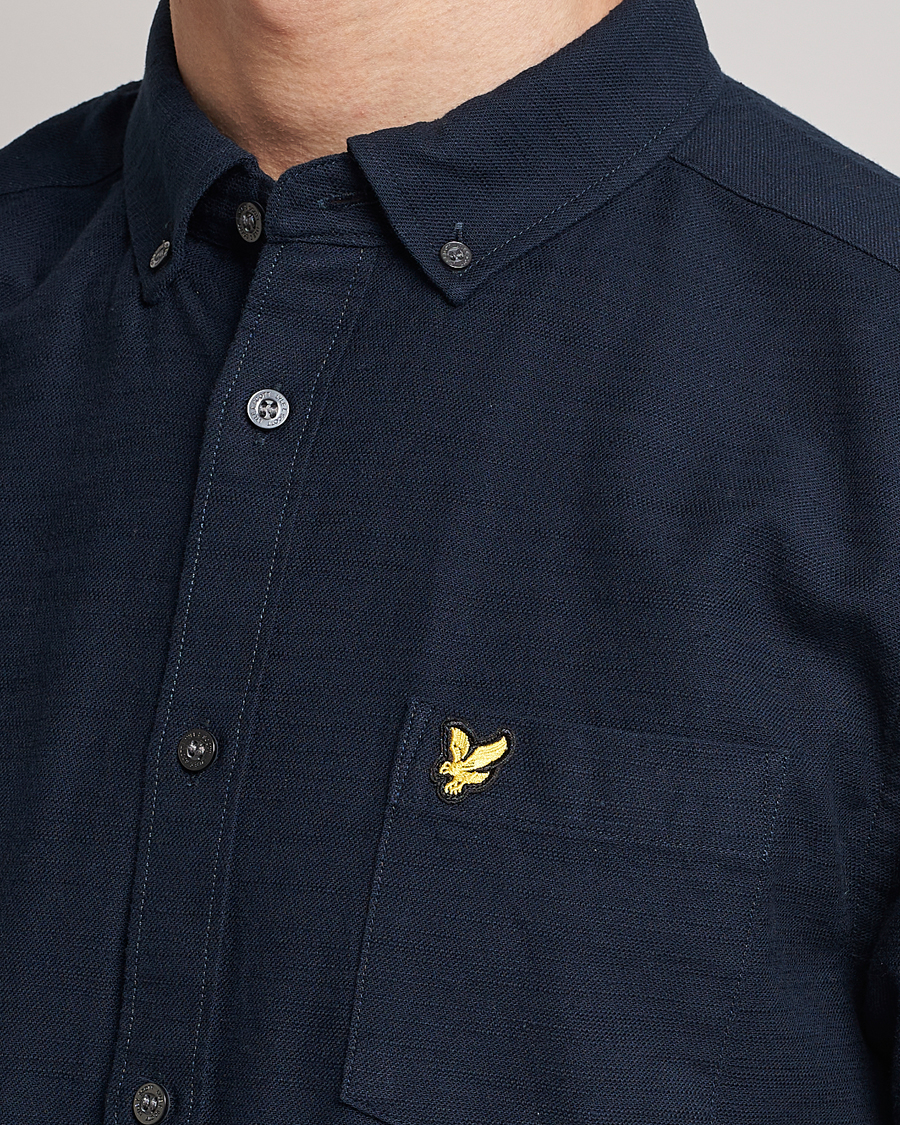 Herren | Hemden | Lyle & Scott | Cotton Slub Short Sleeve Shirt Dark Navy