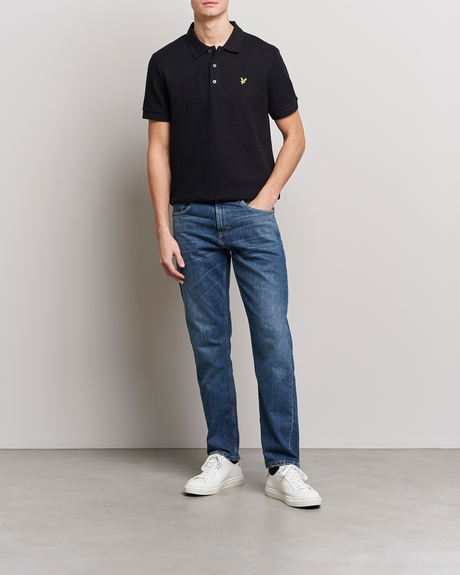 Herren | Poloshirts | Lyle & Scott | Cuffed Pique Polo Jet Black