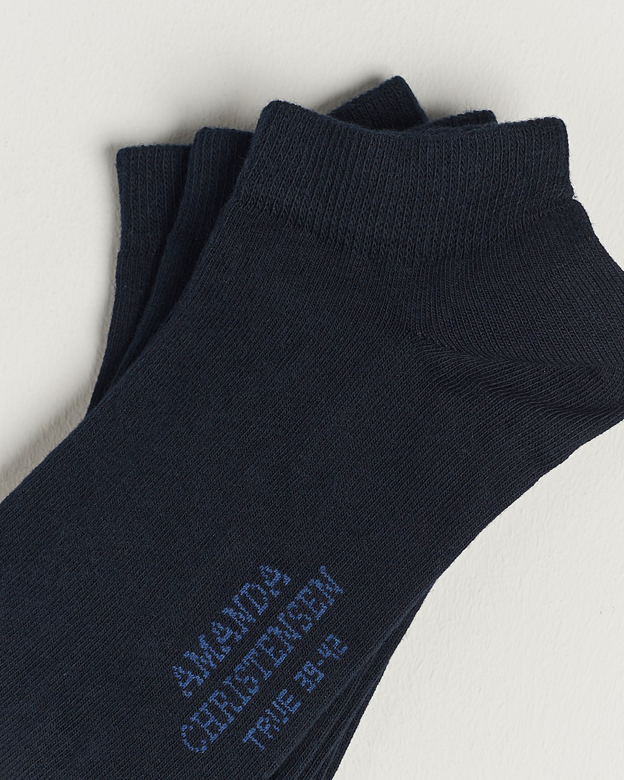 Herren |  | Amanda Christensen | 3-Pack True Cotton Sneaker Socks Dark Navy
