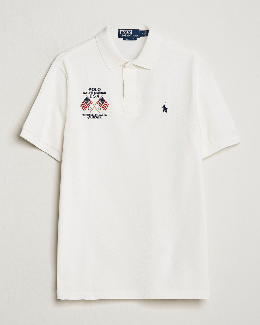 Herren | Poloshirts | Polo Ralph Lauren | Classic Fit Flag Polo Nevis White
