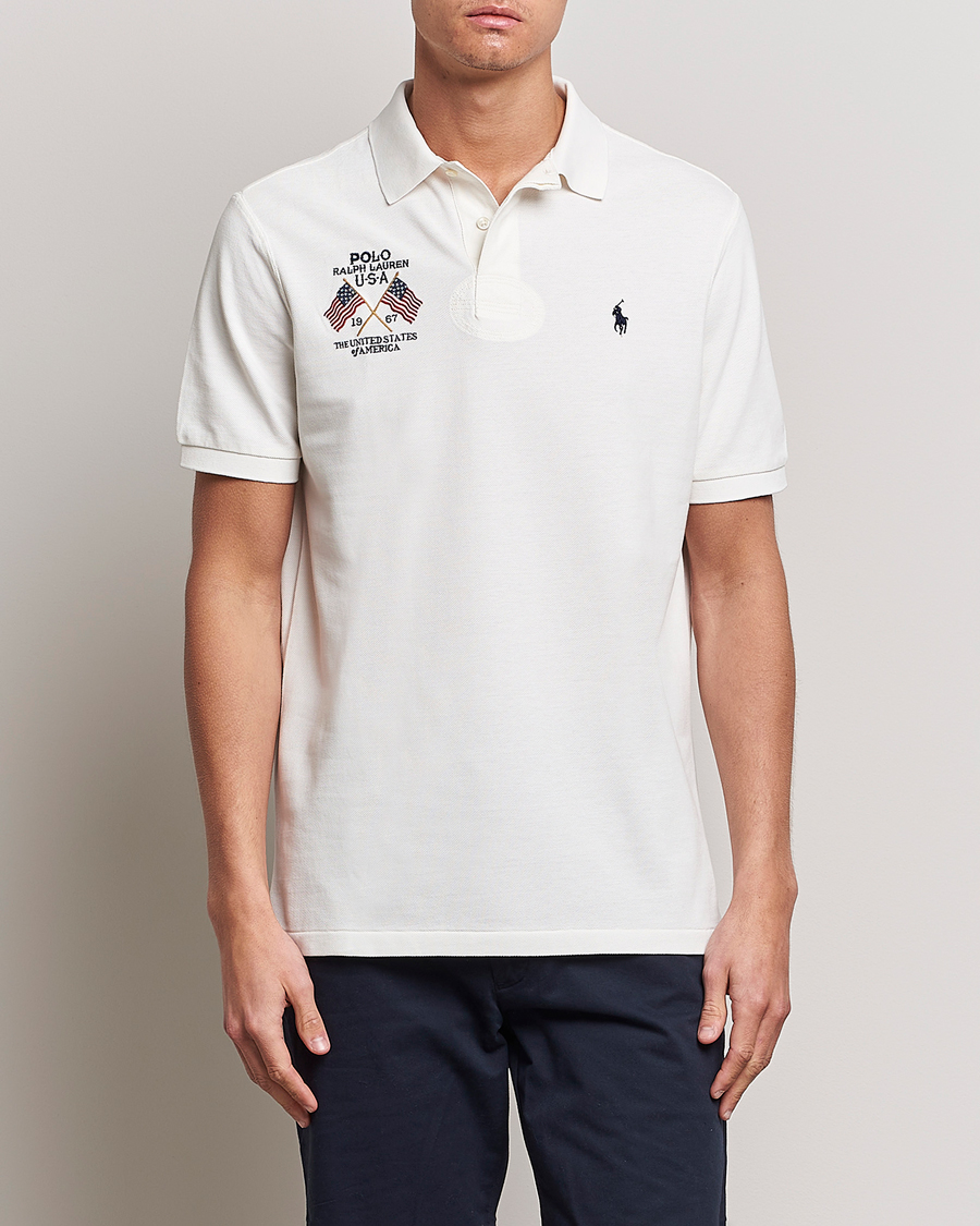 Herren | Poloshirts | Polo Ralph Lauren | Classic Fit Flag Polo Nevis White