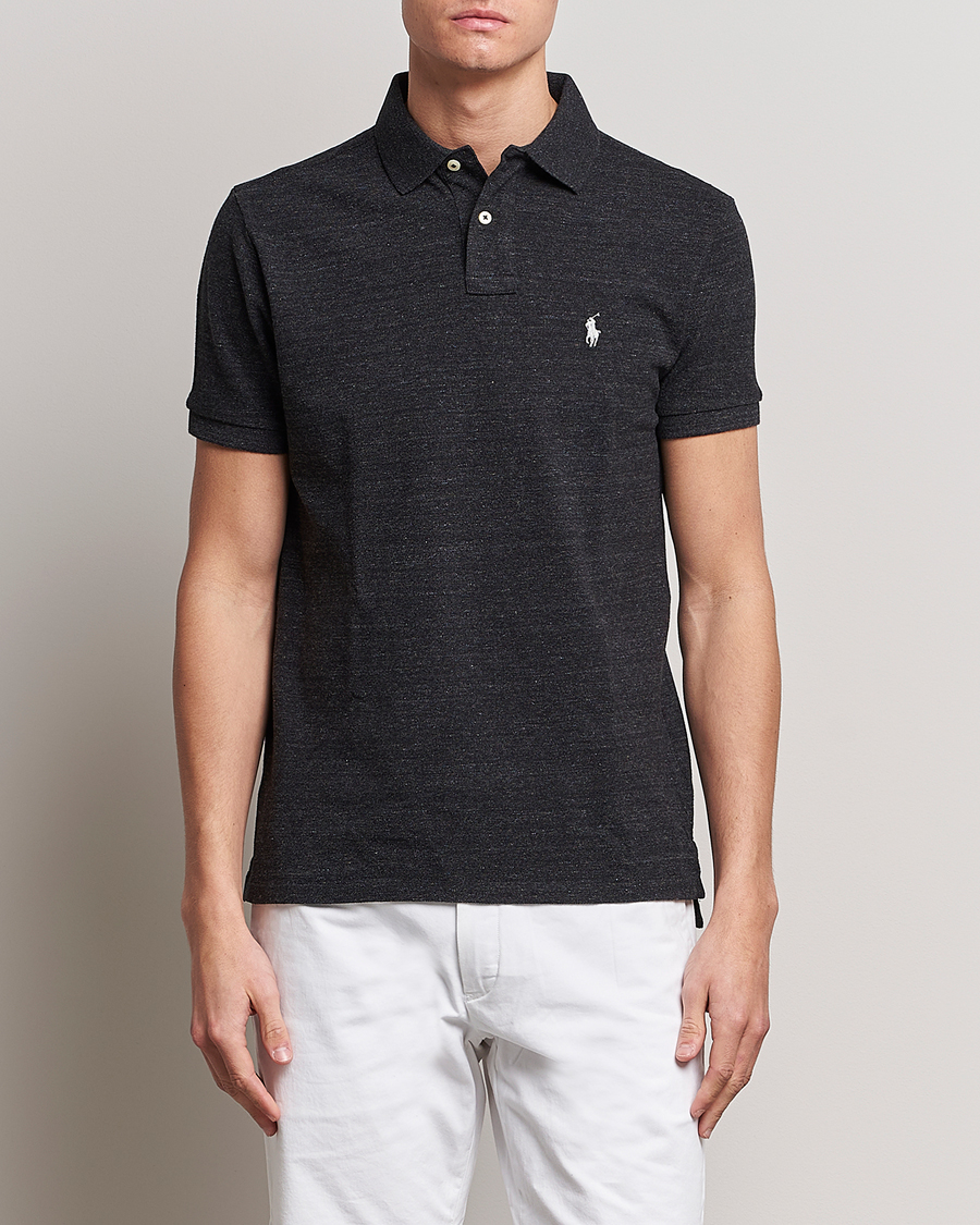 Herren | Poloshirts | Polo Ralph Lauren | Custom Slim Fit Polo Black Marl Heather