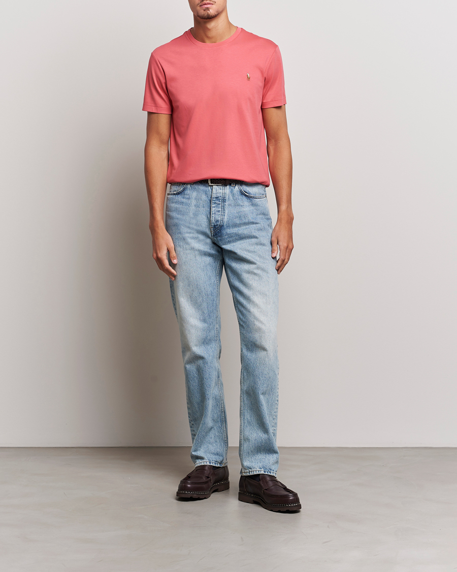 Herren | T-Shirts | Polo Ralph Lauren | Luxury Pima Cotton Crew Neck T-Shirt Red Sky
