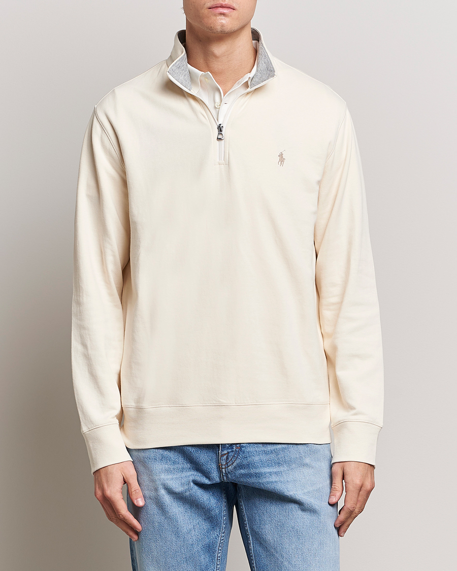 Herren | Pullover | Polo Ralph Lauren | Tech Double Knit Half Zip Guide Cream