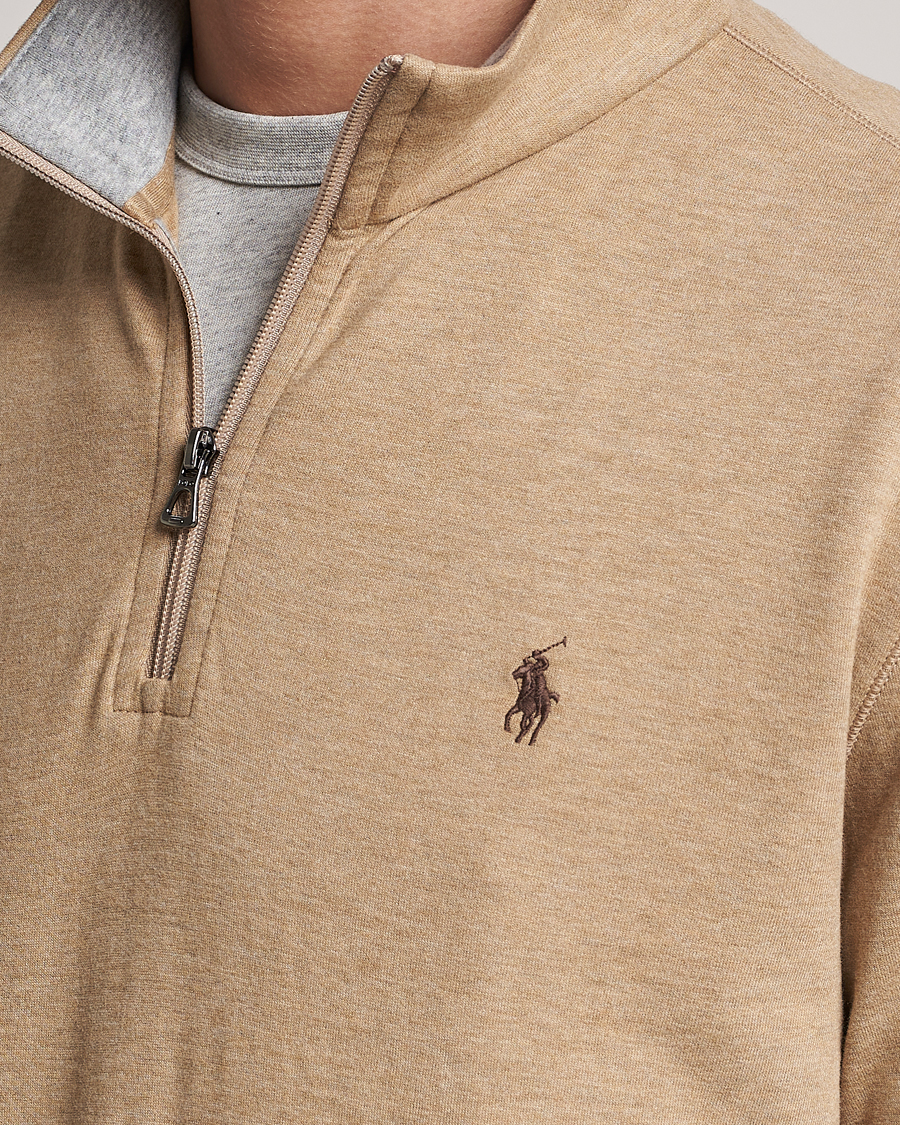 Herren | Pullover | Polo Ralph Lauren | Tech Double Knit Half Zip Luxury Tan Heather