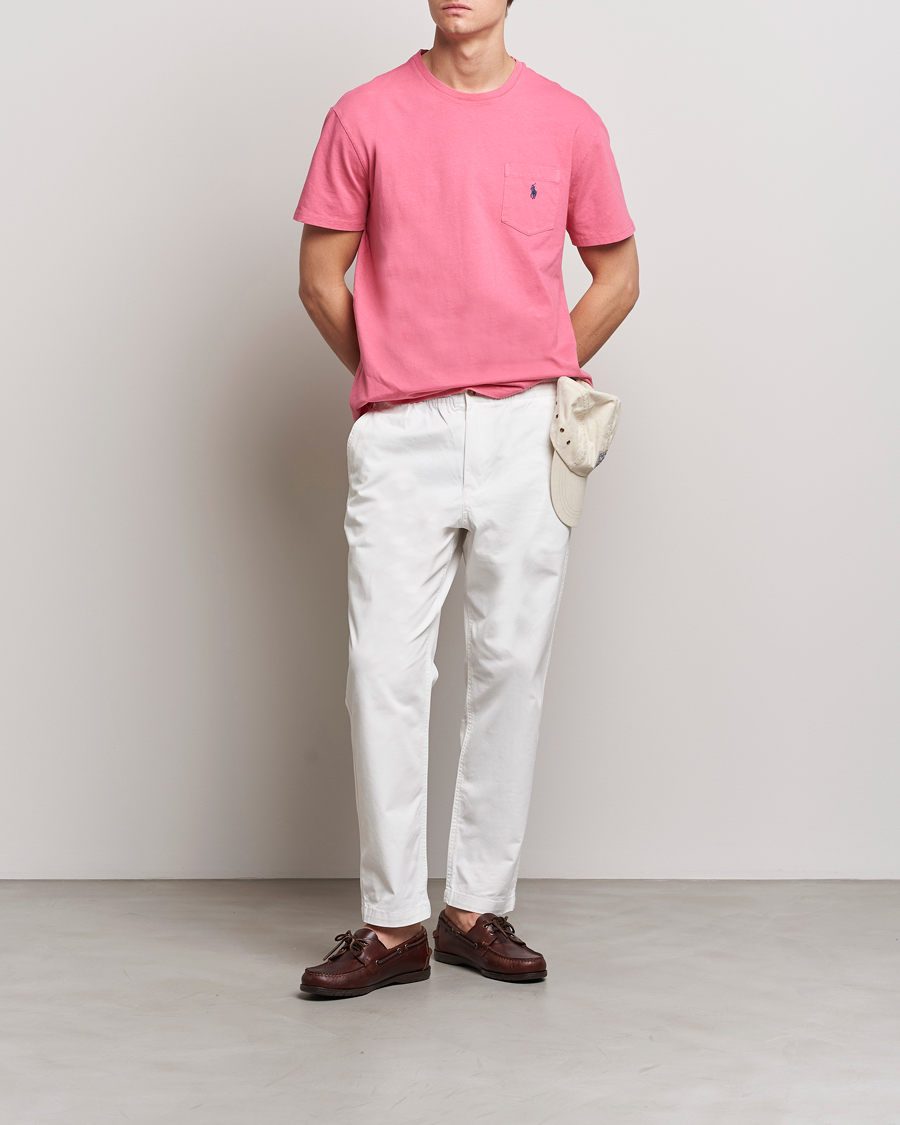Herren | T-Shirts | Polo Ralph Lauren | Cotton/Linen Crew Neck T-Shirt Red Sky