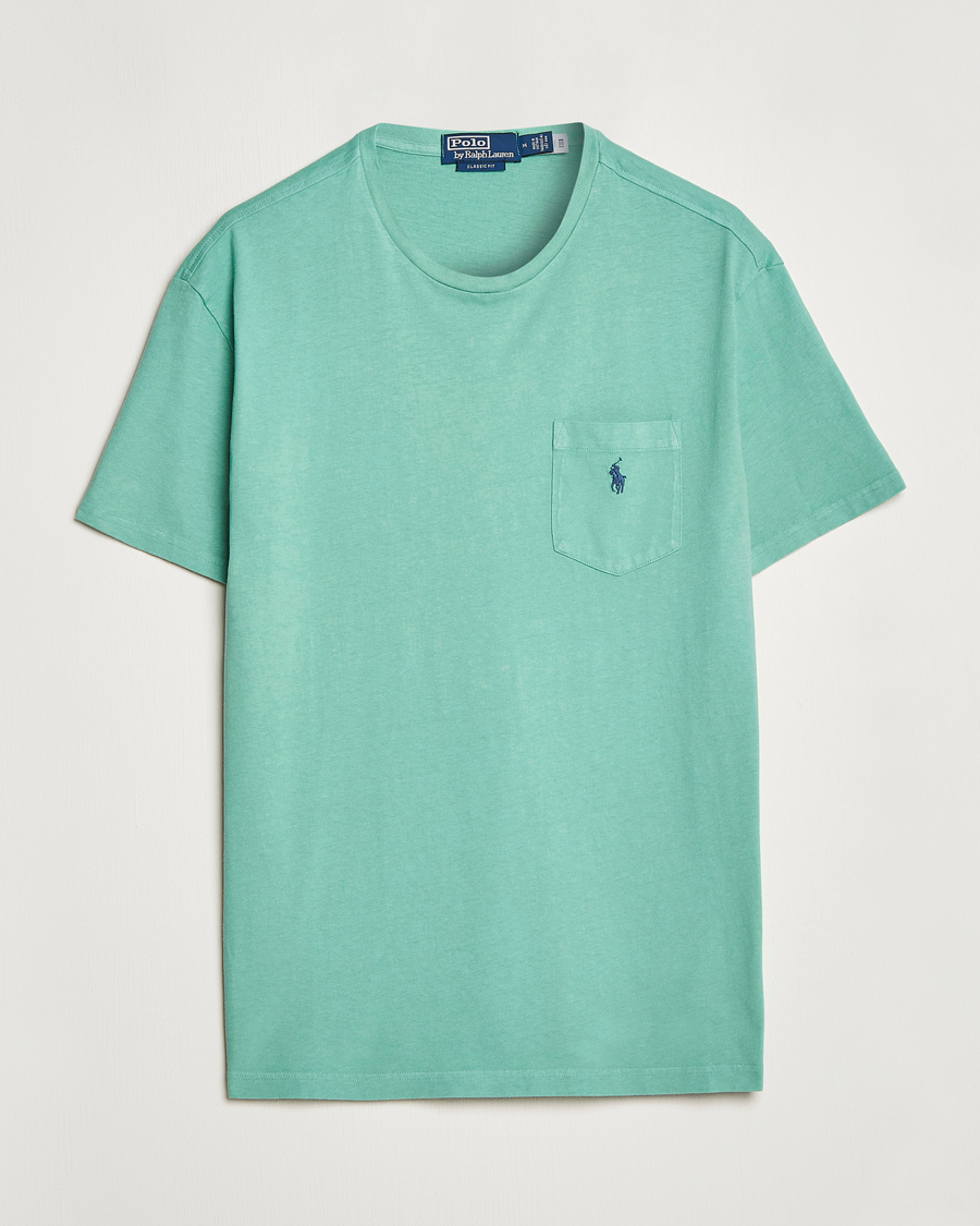 Herren | T-Shirts | Polo Ralph Lauren | Cotton/Linen Crew Neck T-Shirt Essex Green