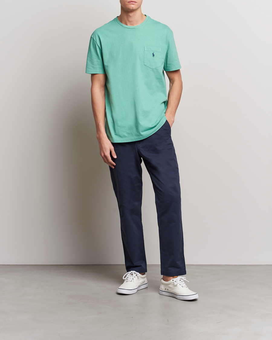 Herren | T-Shirts | Polo Ralph Lauren | Cotton/Linen Crew Neck T-Shirt Essex Green