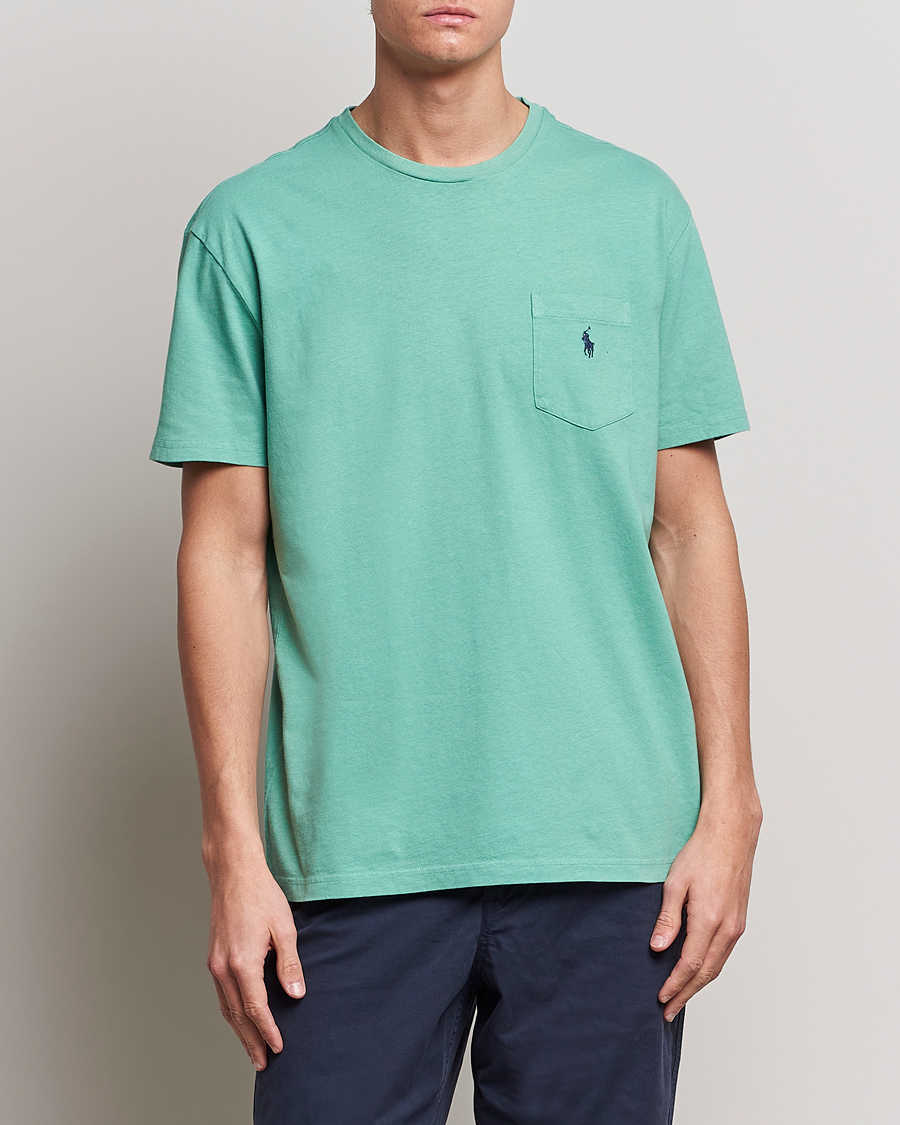 Herren | T-Shirts | Polo Ralph Lauren | Cotton/Linen Crew Neck T-Shirt Essex Green