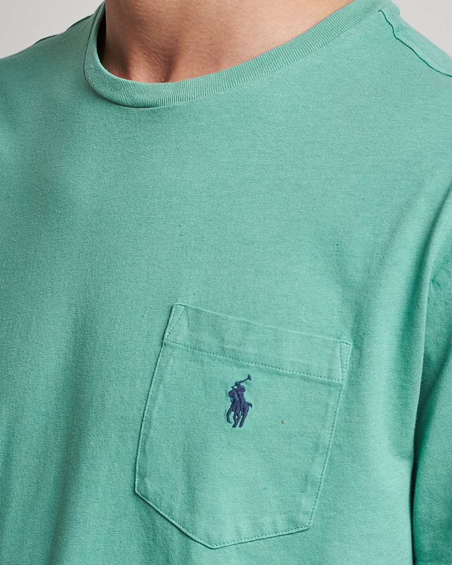 Herren | T-Shirts | Polo Ralph Lauren | Cotton/Linen Crew Neck T-Shirt Essex Green