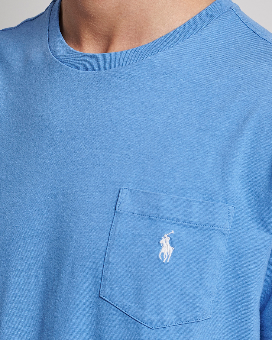 Herren | T-Shirts | Polo Ralph Lauren | Cotton/Linen Crew Neck T-Shirt Summer Blue