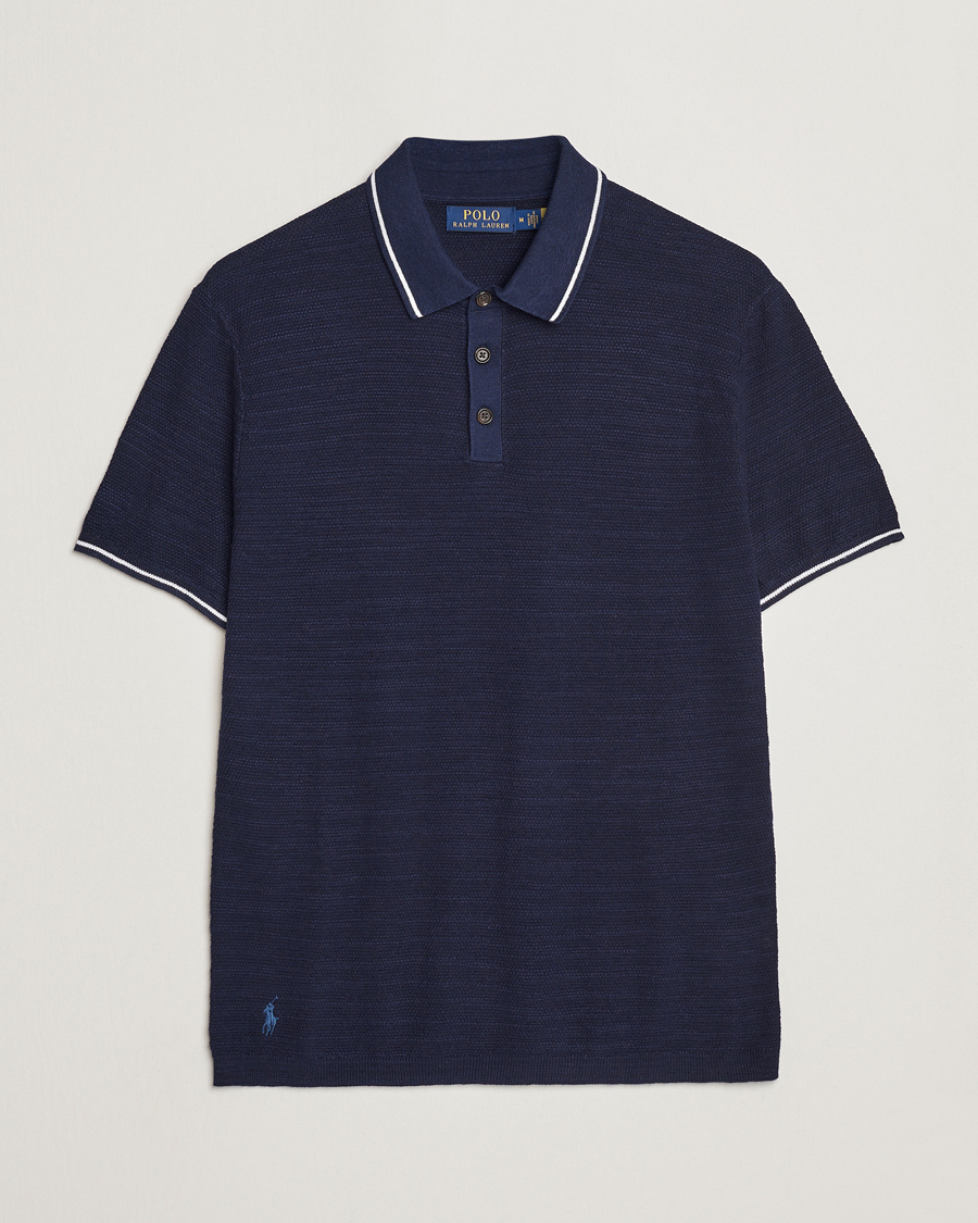 Herren | Poloshirts | Polo Ralph Lauren | Cotton/Linen Textured Polo Bright Navy