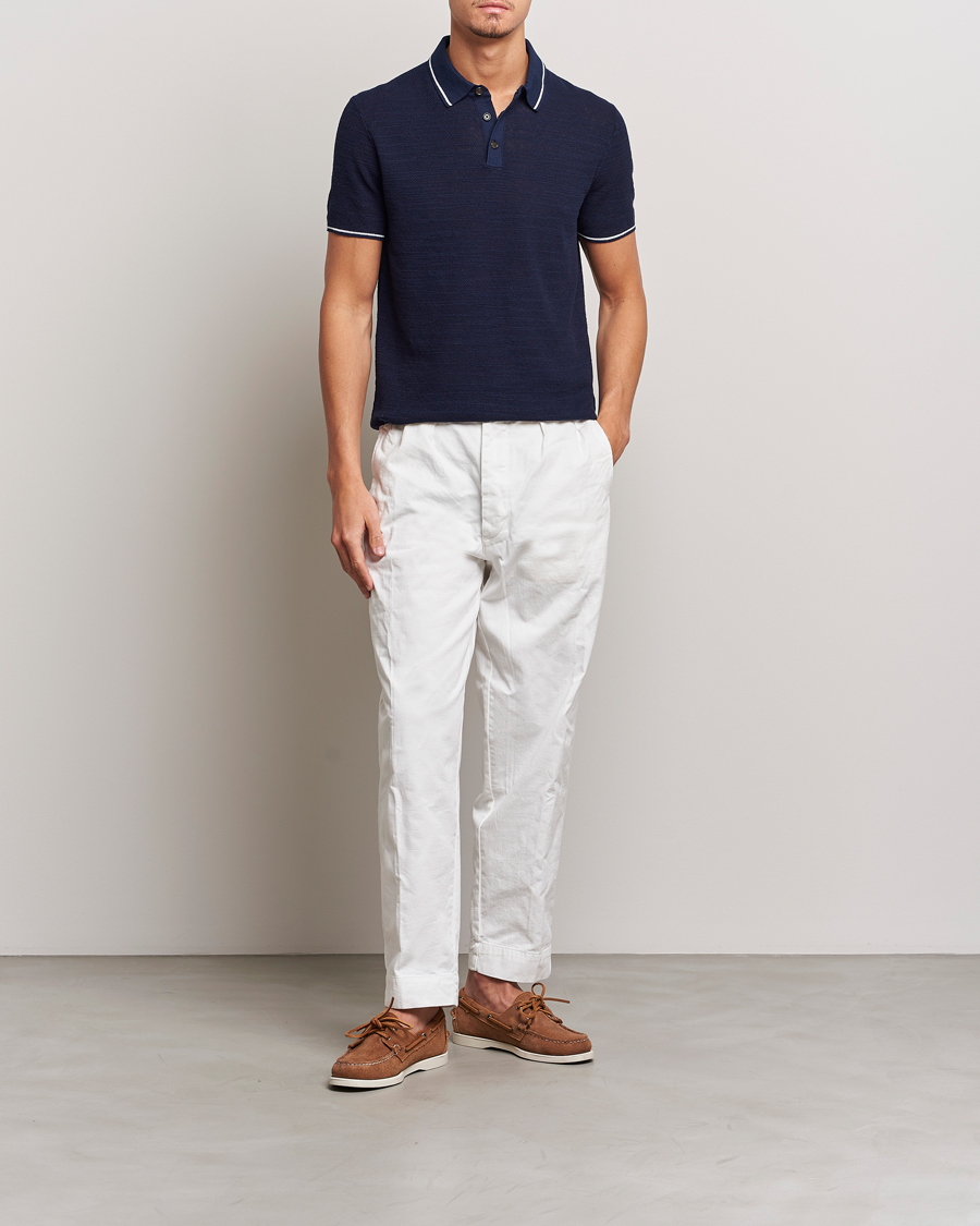 Herren | Poloshirts | Polo Ralph Lauren | Cotton/Linen Textured Polo Bright Navy