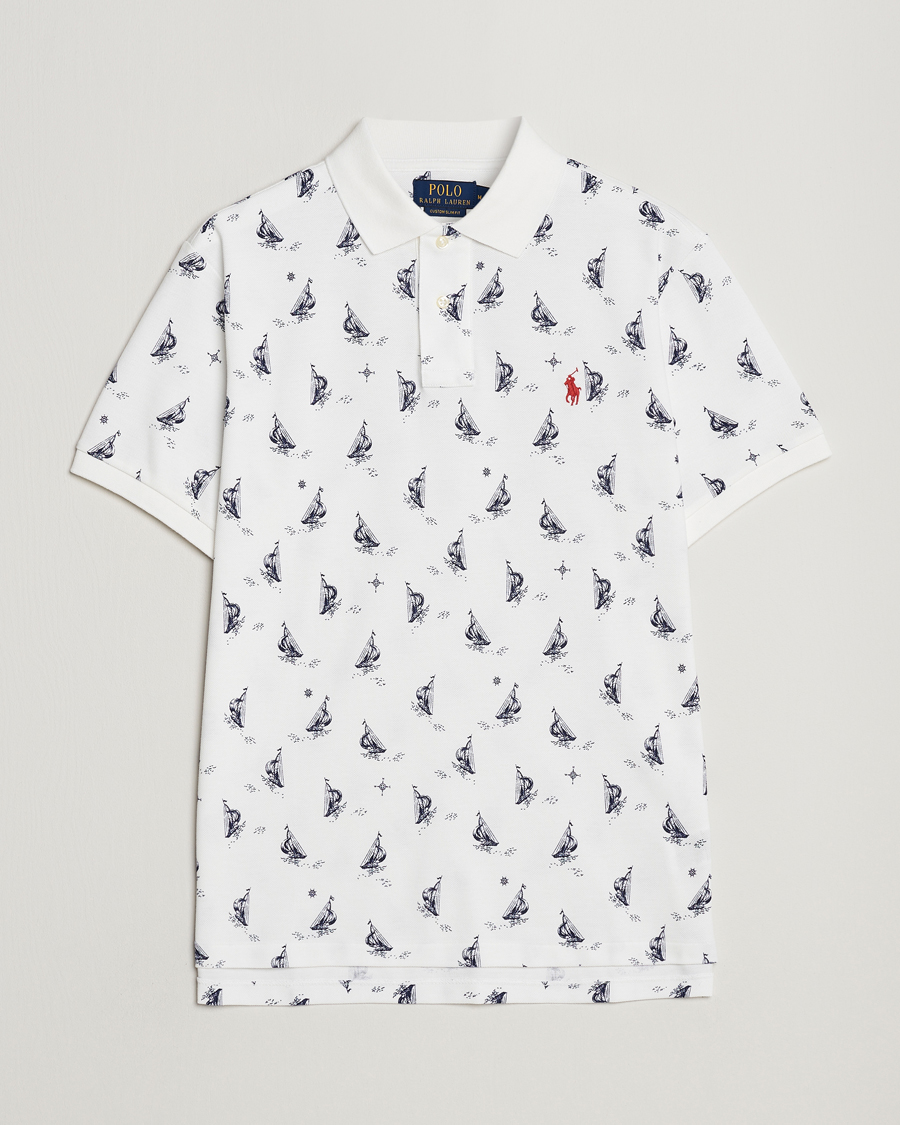 Herren | Poloshirts | Polo Ralph Lauren | Custom Slim Fit Sailboats Polo White