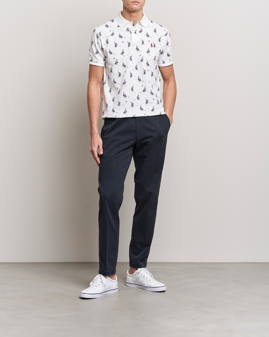 Herren | Poloshirts | Polo Ralph Lauren | Custom Slim Fit Sailboats Polo White