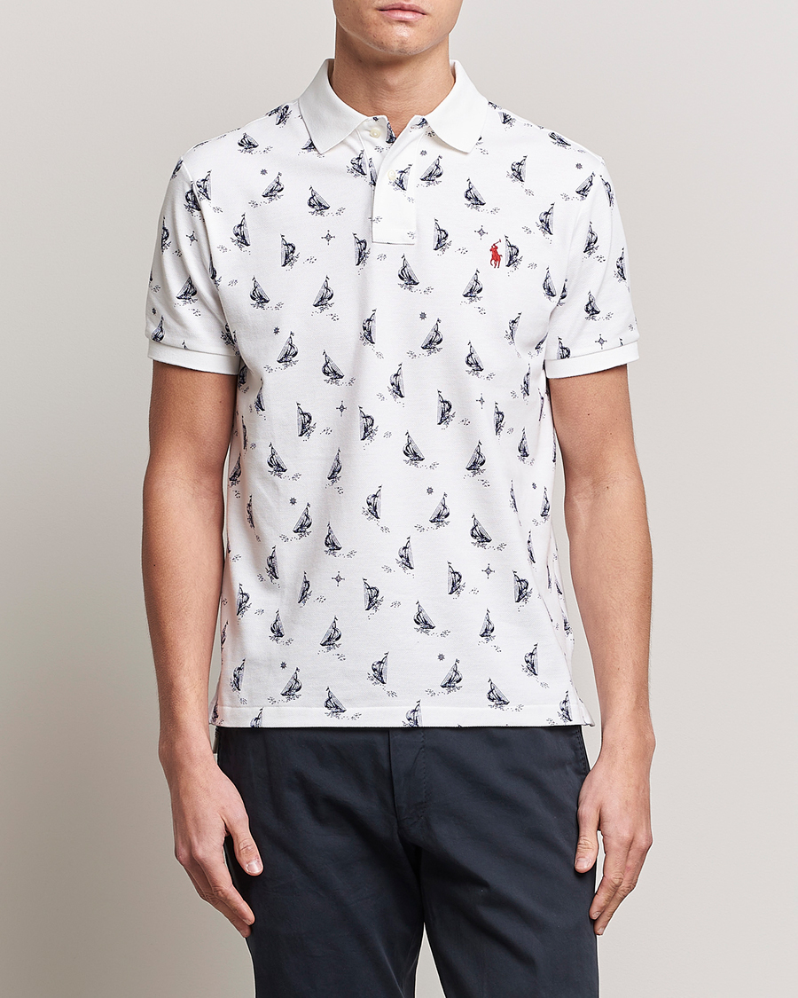 Herren | Poloshirts | Polo Ralph Lauren | Custom Slim Fit Sailboats Polo White