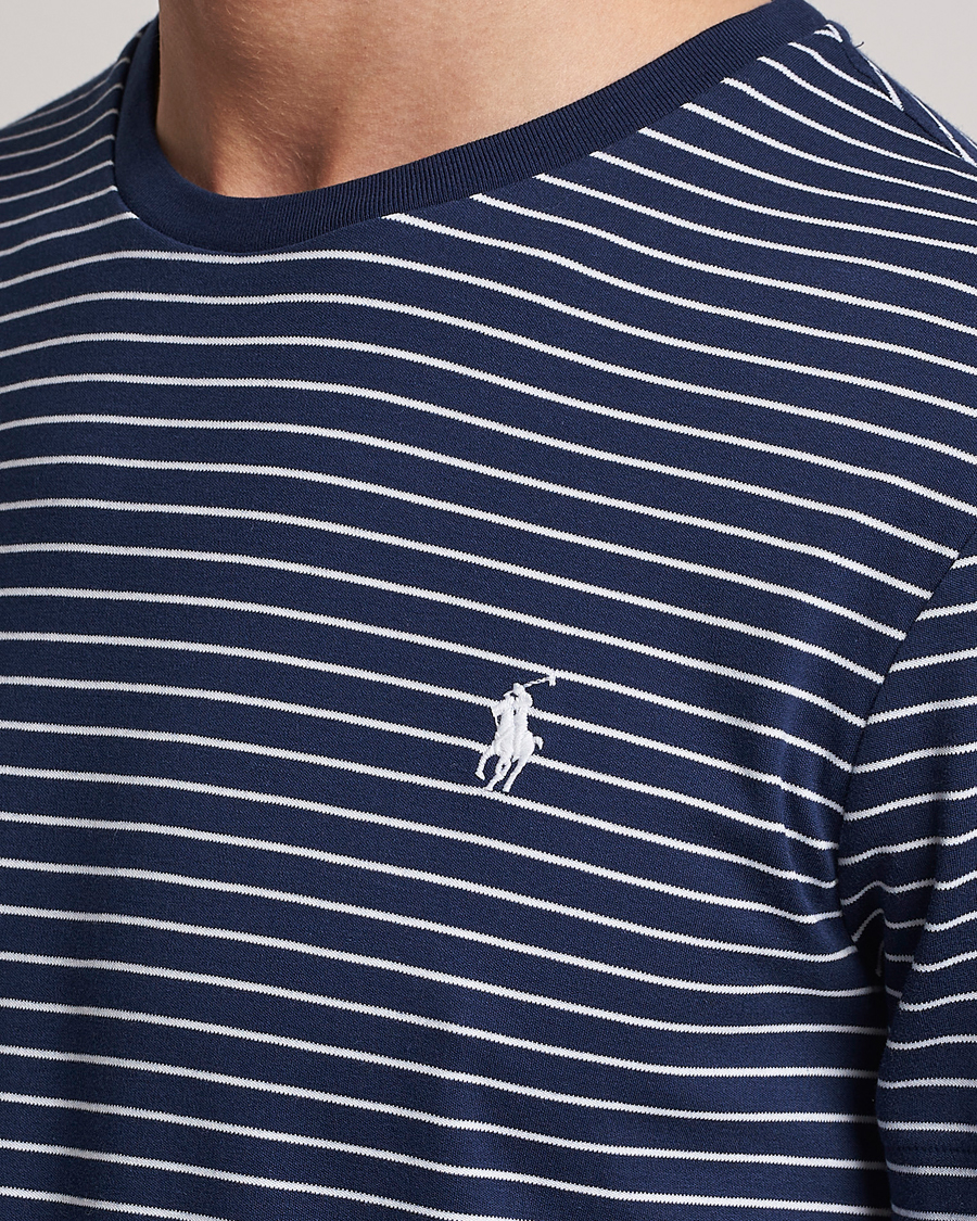 Herren | T-Shirts | Polo Ralph Lauren | Luxury Pima Cotton Striped T-shirt Navy/White