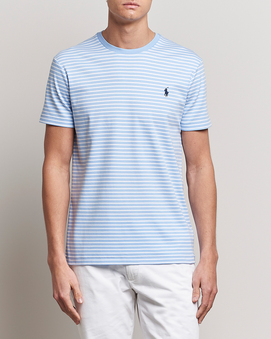Herren | T-Shirts | Polo Ralph Lauren | Luxury Pima Cotton Striped T-shirt Blue/White