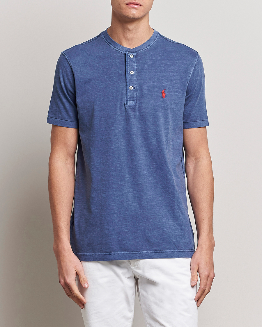 Herren | T-Shirts | Polo Ralph Lauren | Slub Jersey Henley T-Shirt Light Navy