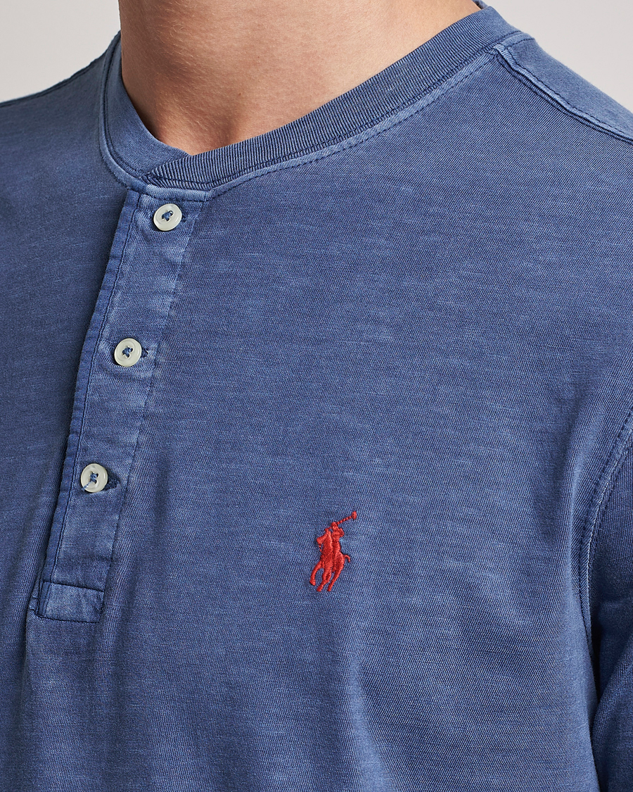 Herren | T-Shirts | Polo Ralph Lauren | Slub Jersey Henley T-Shirt Light Navy